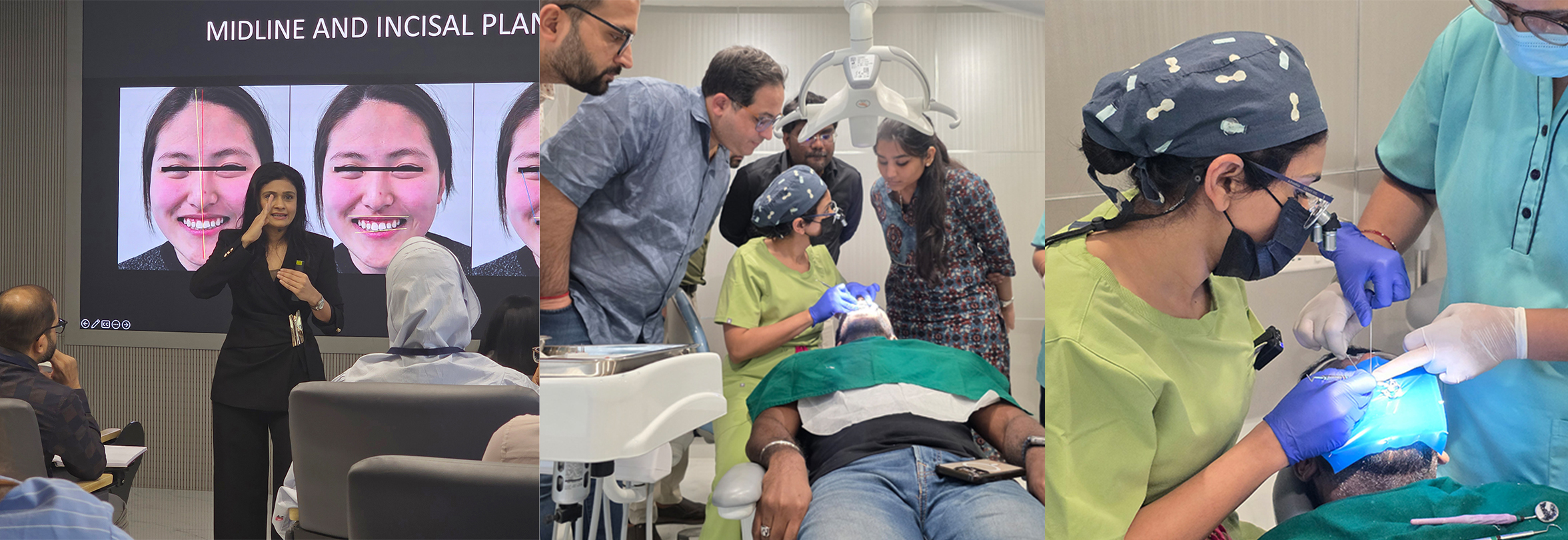 Dental professionals attending veneer masterclass by Dr. Janu Shah
